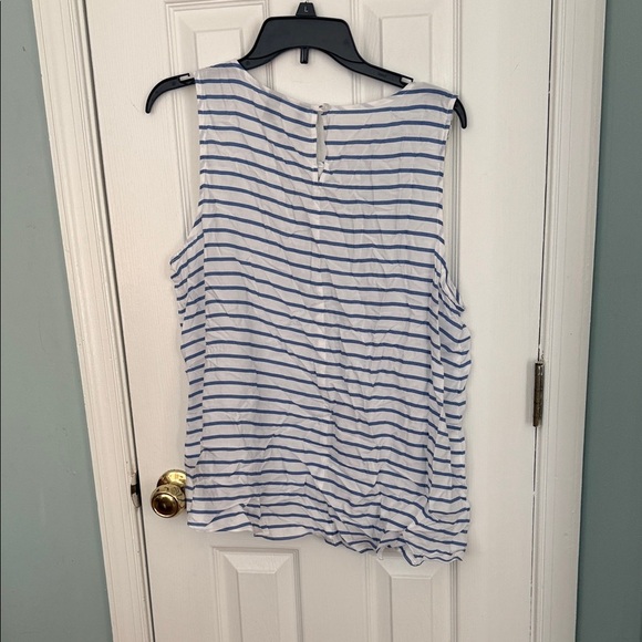 Sky’s the limit Elegant Blue and White Striped Tank Top - Picture 3 of 3